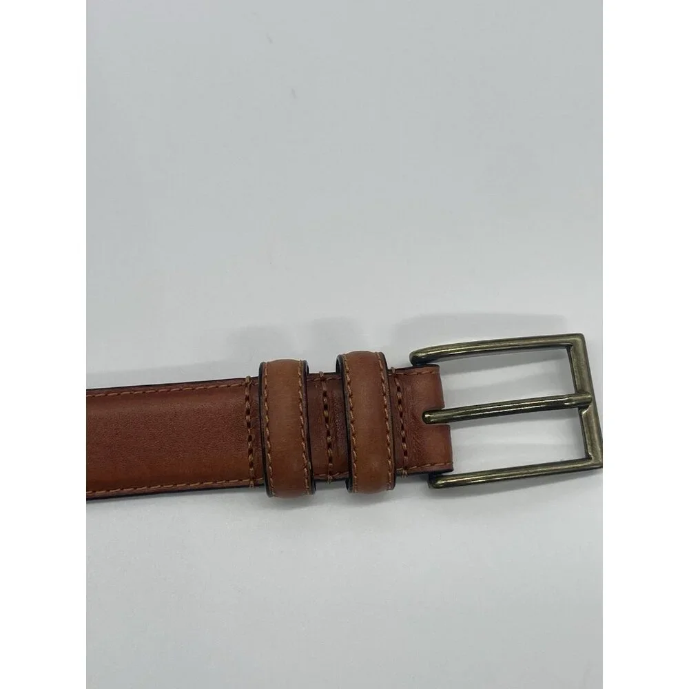 Men's Genuine Italian Leather Belt 48” Preppy Casual Career Party Brown‎ Tan